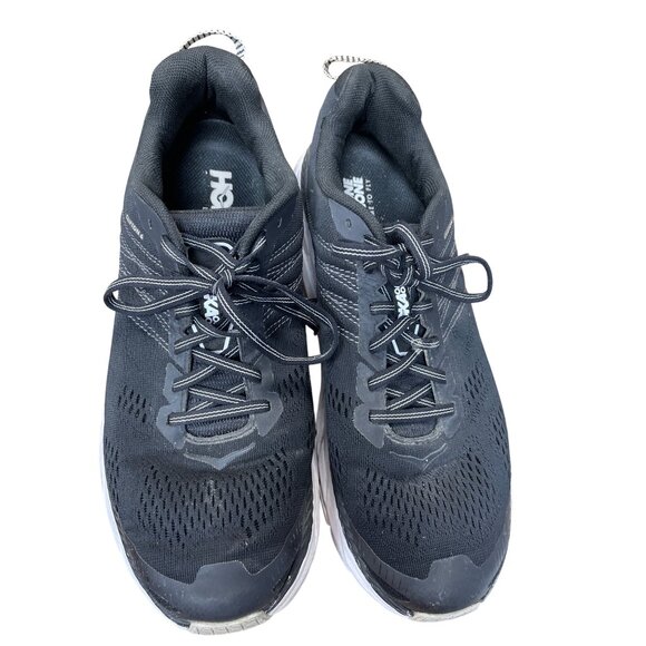 Hoka One Clifton 6 Mens Black/White Running Walking Shoes Size 9.5M - Picture 12 of 13